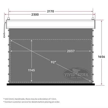 VIVIDSTORM Slimline Motorized Tension Long Throw Projector Screen