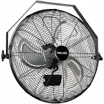 18 in. High Velocity Wall Mounted Fan with 3 Fan Speeds, Sealed Motor Housing and Ball Bearing Motor - Black