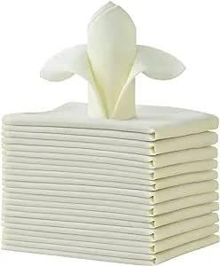 Cieltown Polyester Cloth Napkins 1-Dozen, Solid Washable Fabric Napkins Set of 12, Perfect for Weddings, Parties, Holiday Dinner