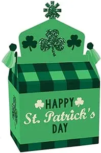 Big Dot of Happiness - St. Patrick's Day - Treat Box Party Favors - Saint Patty's Day Party Goodie Gable Boxes - Set of 12