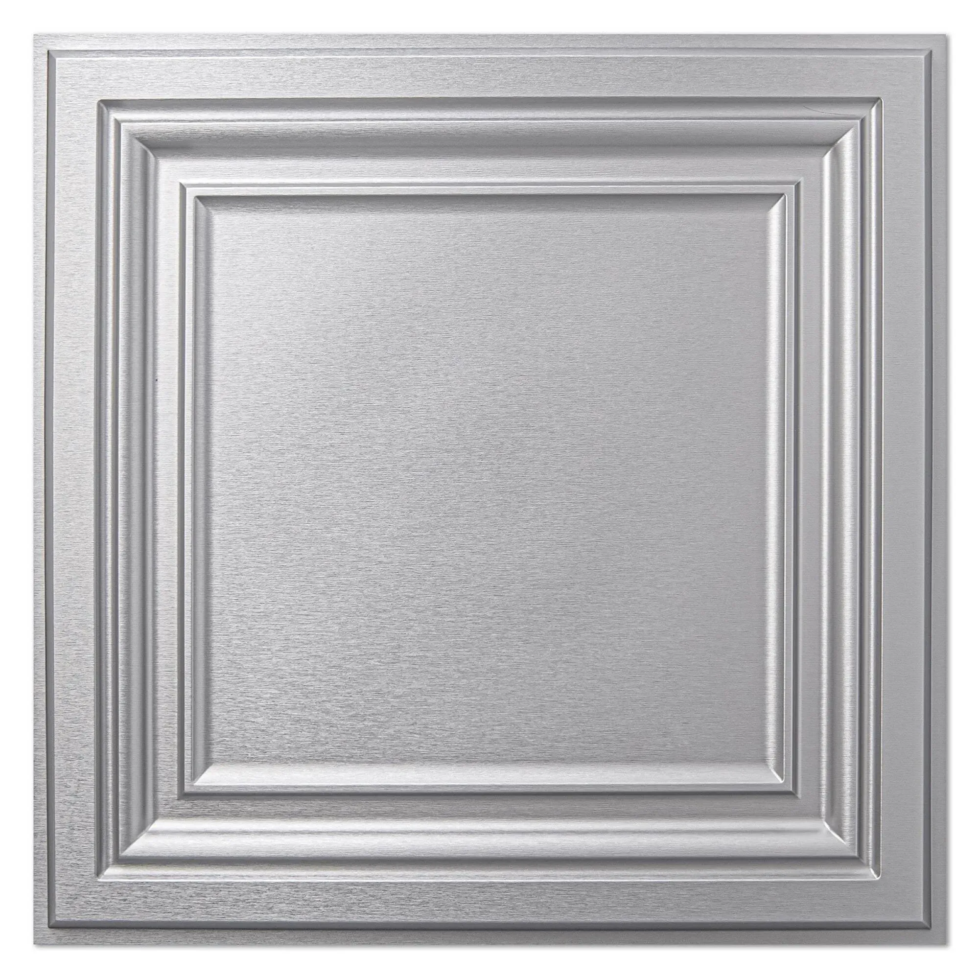 Art3d PVC Ceiling Tiles, 2'x2' Plastic Sheet in Argent Silver (12-Pack)