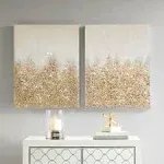 Madison Park Gold Golden Glimmer Hand Embellished Canvas 2 Piece Set