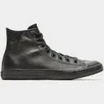 Unisex Leather Mono High Tops in Black