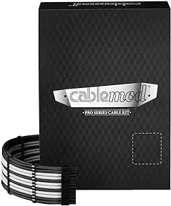 CableMod C-Series Pro ModMesh Sleeved Cable Kit for Corsair Type 4 RM Black Label/RMi/RMX (Black + White)