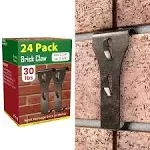 Brick Hooks Clips 24 Pack for Hanging No Drill, Brick Hangers Fit Standard Br...