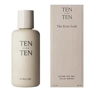 tenoverten - The Rose Soak Acetone-Free Nail Polish Remover | Clean, Natural, Non-Toxic Nail Care (4 fl oz | 118 ml)