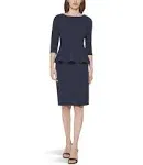 Calvin Klein Women's Work 3/4 Sleeve Peplum Dress