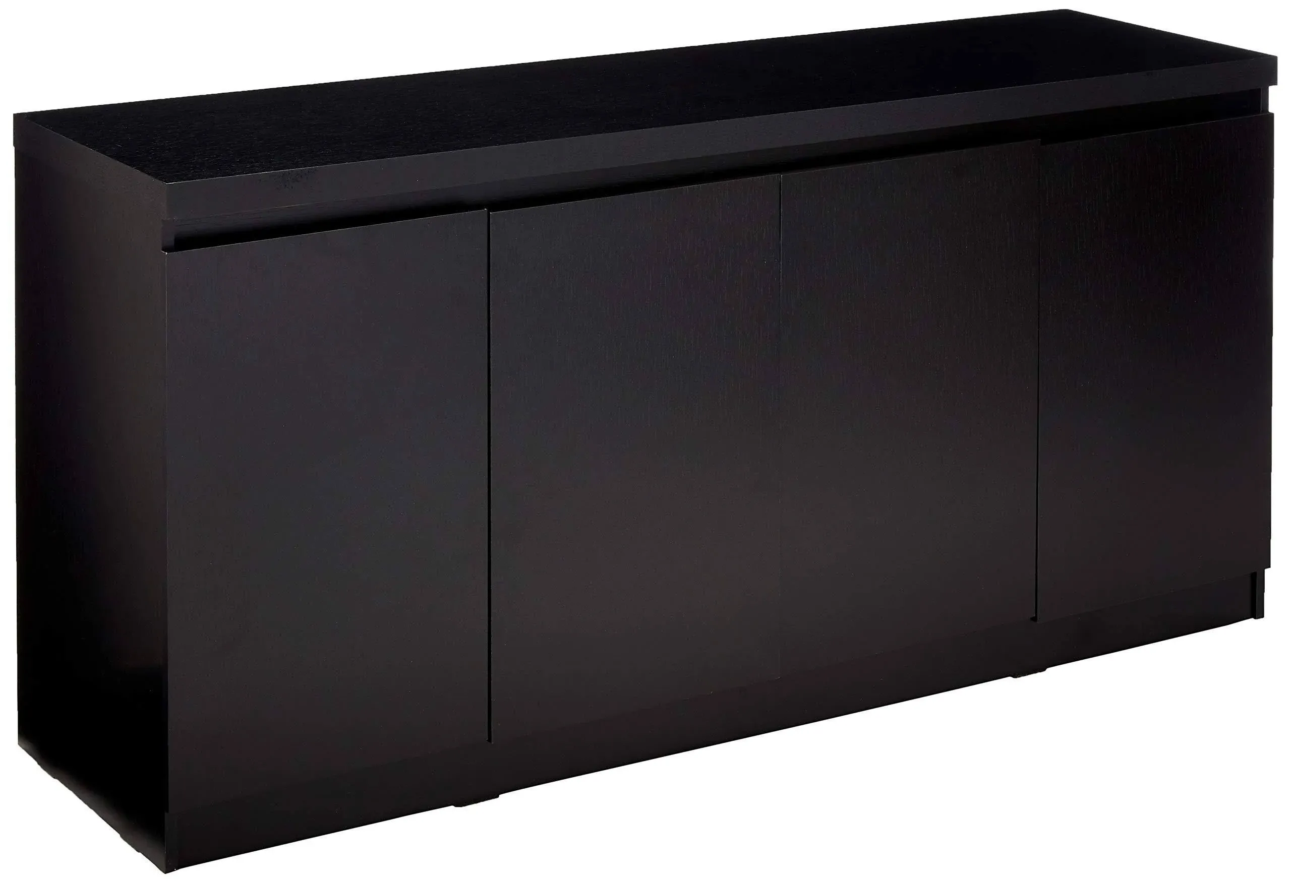 Manhattan Comfort Viennese 62.99" 6-Shelf Buffet Cabinet with Mirrors in Black Matte