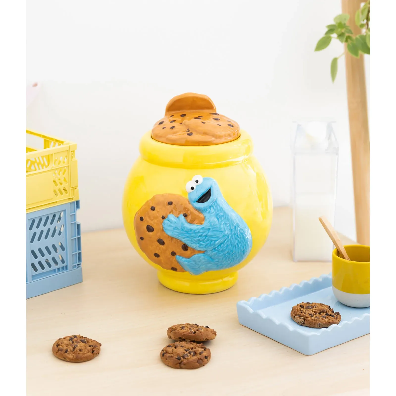 Sesame Street Cookie Jar With Lid | Snack Canister | 20.5 x 21.1 x 26 cm | Candy Jar | Kitchen Decor | Airtight Food Storage Container | Large Cookie Jar With Airtight Lid