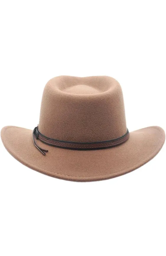 Denver Crushable Wool Felt Outback Western Style Cowboy Hat by Silver Canyon