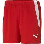 PUMA womens Teamliga Shorts, Puma Red-puma White, Large US