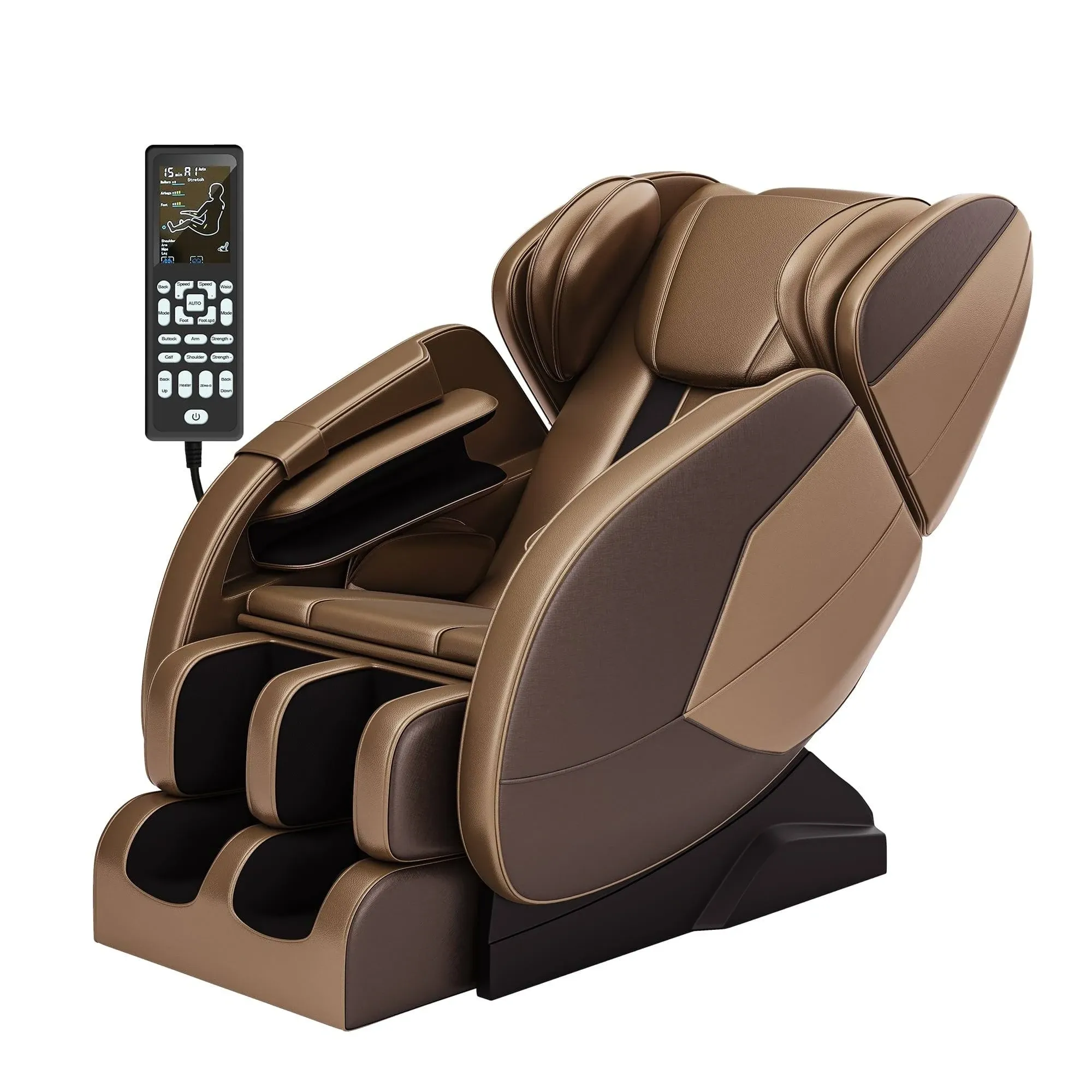 Real Relax Massage Chair Full Body Recliner with Zero Gravity Chair Air Pressure Bluetooth Heat and Foot Roller Included