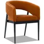 Mirah Velvet Modern Open Barrel Back Dining Chair