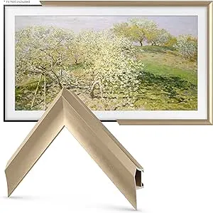 Deco TV Frames 50" Customizable Alloy Prismatic Frame for Samsung The Frame TV 2021-2023 (pale Gold)