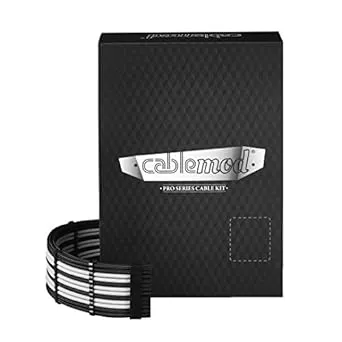 CableMod C-Series Pro ModMesh Sleeved Cable Kit for Corsair Type 4 RM Black Label/RMi/RMX (Black + White)