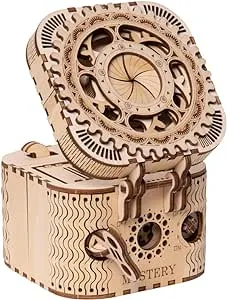 ROKR 3D Wooden Puzzle Password Box Model Kits for Adults and Teens to Build Combination Lock Mechanism Christmas/Birthday