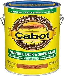 Cabot Semi-Solid Wood Stain + Sealer, Low VOC, New Redwood, Gallon