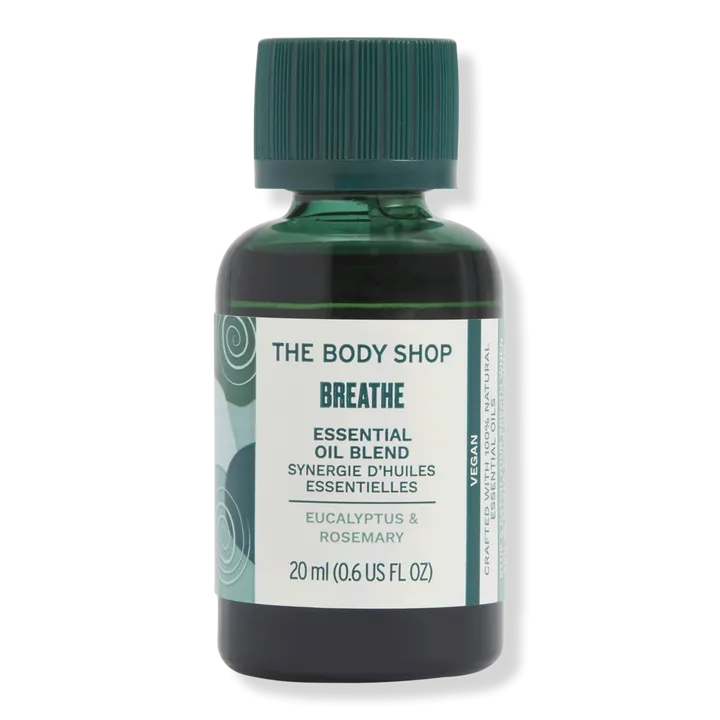 The Body Shop Breathe Essential Oil Blend with Eucalyptus & Rosemary – Enriched Calming Oil – Relaxes and Refreshes Your Mind – Vegan – 0.6oz