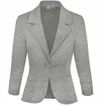 Hybrid & Company Women's Lightweight Casual Work Office Stretch Ponte Cardigan Blazer Jacket Made in USA