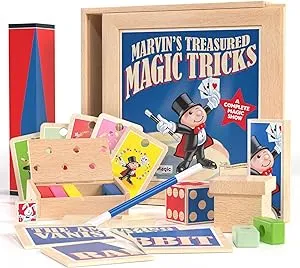 Marvin's Magic - Treasured Magic Tricks - Wooden Deluxe Magic Set - Gifts for Kids, Kids Toys, Magic Set, Magic Tricks for Adults - with Vanishing Rabbit Illusion, Amazing Rising Cards and More