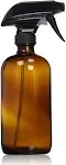 Empty Amber Glass Spray Bottle - Large 16 oz Refillable Container Is Great for Essential Oils, Homemade Cleaning Products, Aromatherapy - Durable