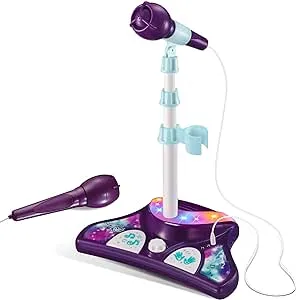 Karaoke Machine for Kids, 2 Microphones, Speaker And Adjustable Stand, Gifts 