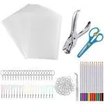 Shrinky Dink Sheets Kit Shrink Plastic Sheets Shrinky Dink Paper Kit with 25pcs Shrink Film Sheets+Tools Shrink Art Heat Shrink a Dink Shrinky Dink Keychain Kit for Create Keychains and DIY Crafts