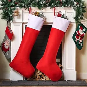 JOYIN 2 Packs 38” Jumbo Felt Christmas Stockings Party Decoration,Giant Christmas Stocking Large Christmas Stocking for Christmas Party Decorations Xmas Holiday Tree Decor