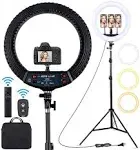 21 inch LED Ring Light with Tripod Stand, Large Selfie Ring Light with Touch Panel for YouTube Vlog Video Shooting, Makeup Studio Portrait with Carrying Bag and Remote Controller, CRI>97