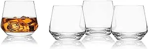 Mikasa Samantha Double Old Fashioned Rocks Whiskey Glass, Set Of 4, 14.25 Ounce, Clear