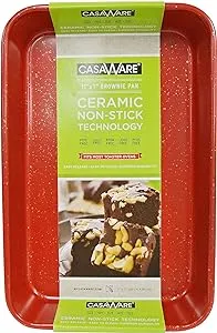 casaWare Toaster Oven Baking Pan 7 x 11-inch Ceramic Coated Non-Stick (Blue Granite)