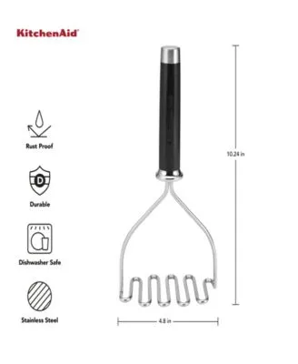 KitchenAid Gourmet Stainless Steel Wire Masher ,Black