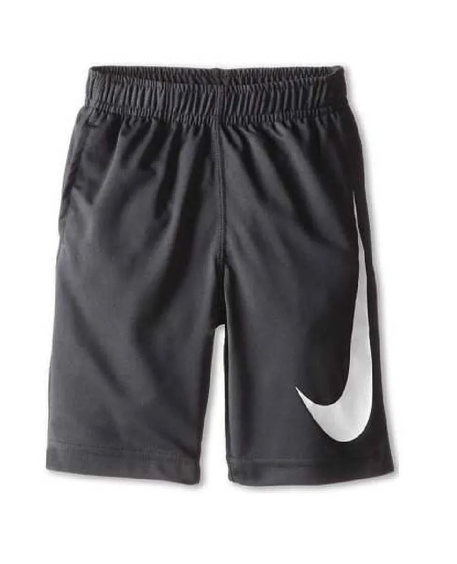 Nike Dri Fit Boys Size 5 Small Charcoal Gray Swoosh Athletic Shorts NEW