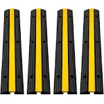 1-Channel Rubber Cable Protector Ramps 22046 lbs. Loading Cable Cable Wire Cord Cover Speed Bump (4-Pieces)