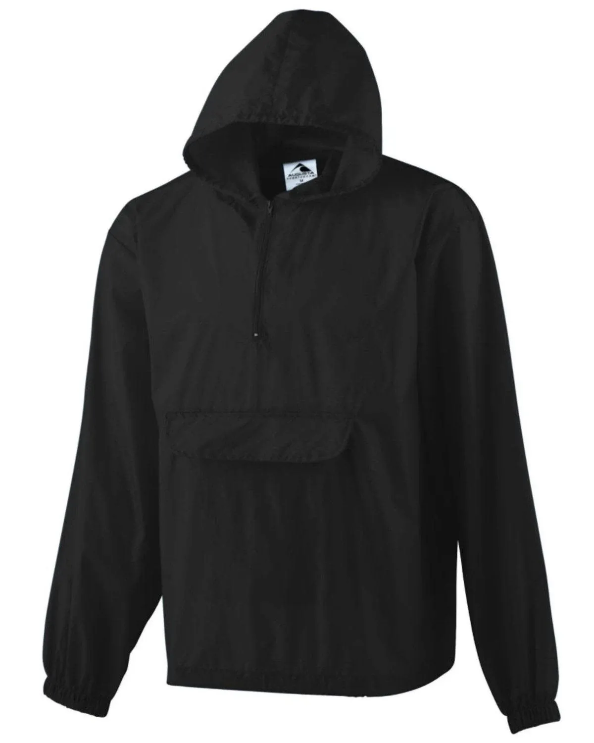 Augusta Sportswear Packable Half-Zip Hooded Pullover Jacket Black / S