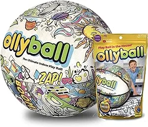 Ollyball - The Ultimate Indoor Kickball for Kids and Parents! Kick it. Color it. Play Ball in The House.