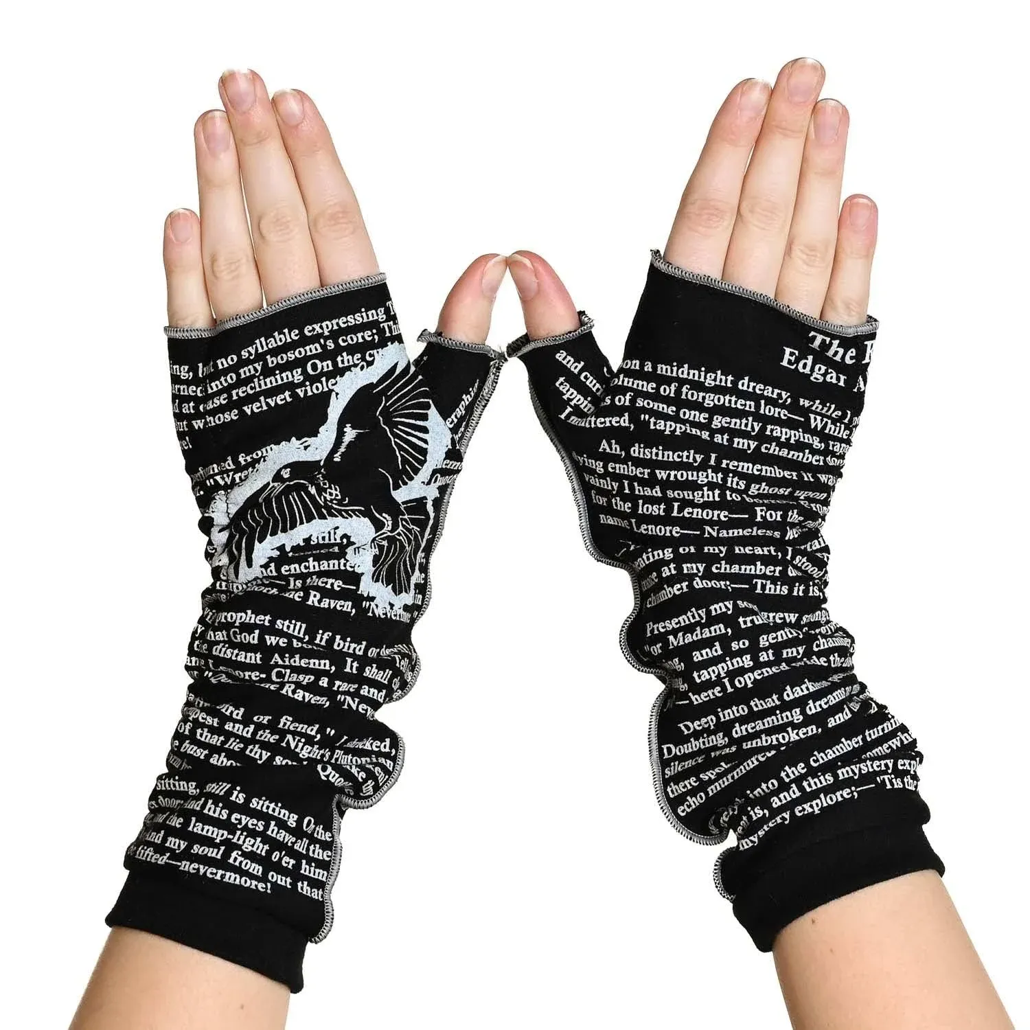 STORIARTS The Raven by Edgar Allan Poe Fingerless Writing Gloves | Hand Warmers