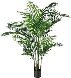 Fopamtri Artificial Areca Palm Plant 6 Feet Fake Palm Tree with 20 Trunks Faux ...