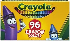 Crayola 520096 Classic Color Crayons in Flip-Top Pack with Sharpener, 96 Colors