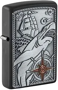 Zippo Lighter Ship and Shark Emblem