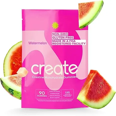 Create Creatine Monohydrate Gummies for Men & Women, Boost Focus, Strength, and Endurance