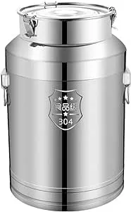 304 Stainless Steel Milk Can 15 Liter Milk Bucket, 4 Gallon Milk Can Tote Jug with Sealed Lid and Carry Handle