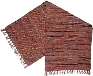 Sturbridge 13 x 36 Inch Primitive Table Runner in Spice, Hand Woven Cotton