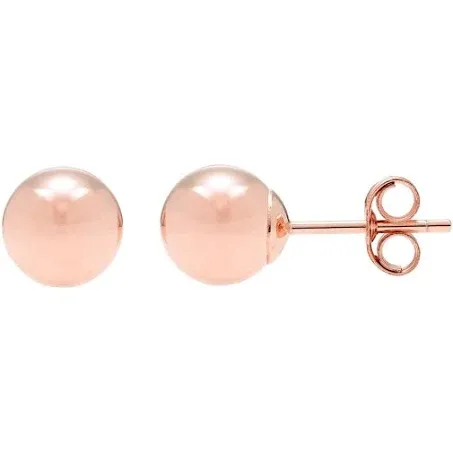 14k Gold Classic Lightweight Ball Stud Earrings, 3mm to 9mm, with Pushback ...