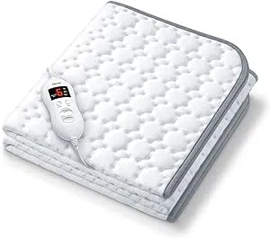 Beurer UWB55 Heated Underblanket | Electric Blanket with Super Soft Fleece - Personal Heating Pad Warmer with 8 Temperature Settings, Auto Shut-Off and Overheat Safety Features