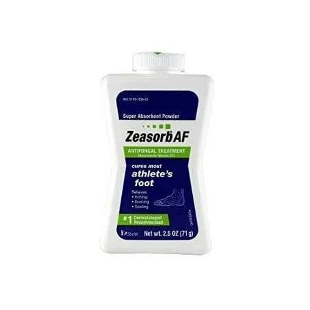 Zeasorb Super Absorbent Powder Antifungal Treatment, Athlete's Foot 2.5 oz (71 g)(Pack of 6)