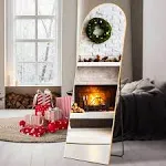 Sweetcrispy Arched Full Length Mirror 59"x16" Full Body Floor Mirror Standing Hanging or Leaning Wall, Arch Wall Mirror with Stand Aluminum Alloy