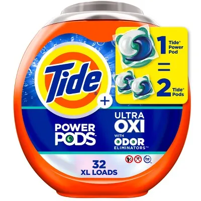 Tide Power Pods Ultra OXI with Odor Eliminators Laundry Detergent Pacs 32 ct