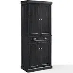 Crosley Furniture CF3103-BK Seaside Kitchen Pantry, Distressed Black