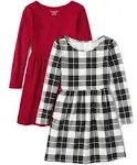 The Children's Place Girls 2-Pack Long Sleeve Dress, Sizes Xs-xxl